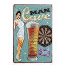 Man Cave Sheet Metal Drawing Metal Painting Tin Bar Pub Wall Tavern Poster Sign