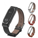 Mijobs Leather Bracelet Replacement for Xiaomi MiBand 2 Wrist Strap Smartband