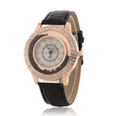 Fashion Ladies Dress Colorful Leather Band Crystal Women Quartz Watch