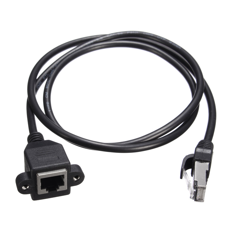 30cm/1M RJ45 Cable Male to Female Screw Panel Mount Ethernet LAN Network Extension Cable