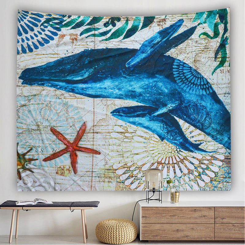 Marine Animal Nordic Style Tapestry Wall Hanging Beach Towel Art Carpet Decorative Tapestry