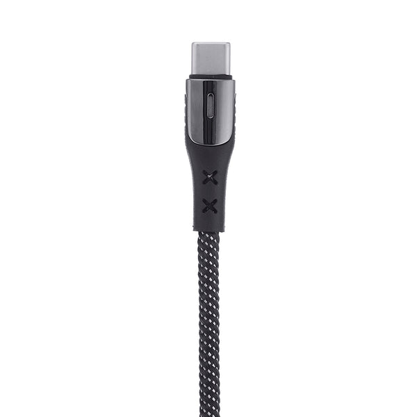 USAMS SJ321 U27 5A Type C Braided Fast Charging Data Cable With Indicator Light 0.5M For Tablet Smartphone