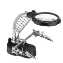 LED Helping Hand Clamp Magnifying Glass Soldering Iron Stand Lens Magnifier Tool