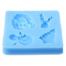 3D Christmas New Year House Silicone Fondant Mould Baking Chocolate Sugarcraft