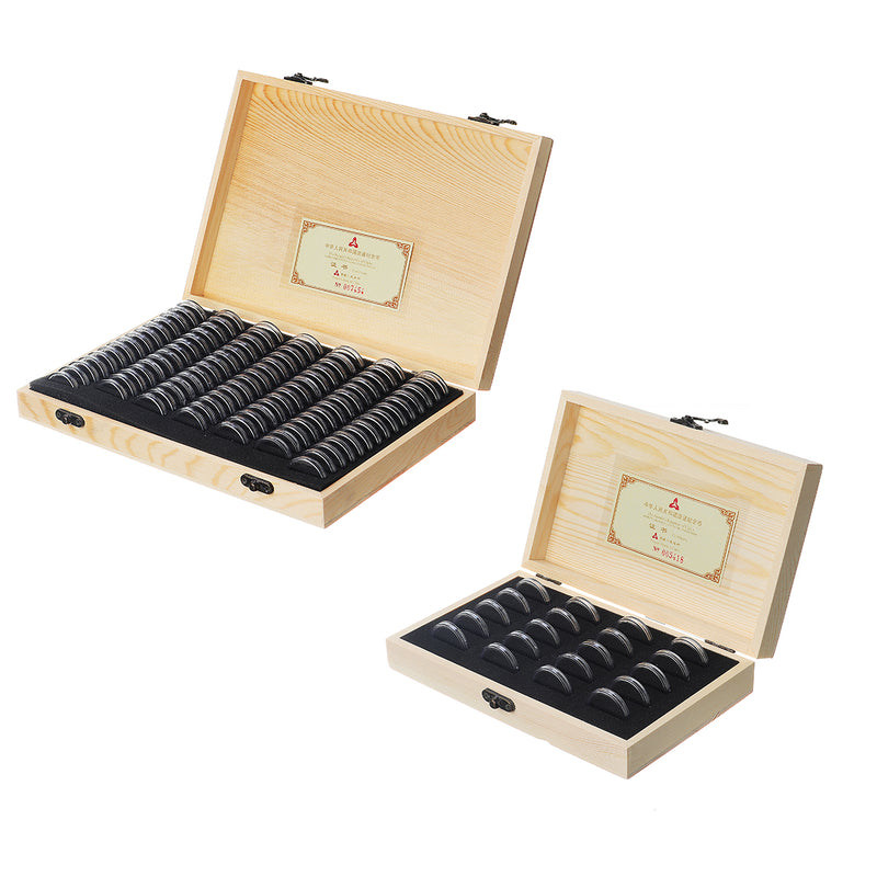 20/100PCS Rugged Wooden Coins Display Case Capsule Holder Storage Coin Collection Box