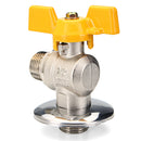 TMOK 1/2" PEX Tube Triangle Valves Brass Angle Flare Gas Ball Valve Blue Handle For Water Mainfold