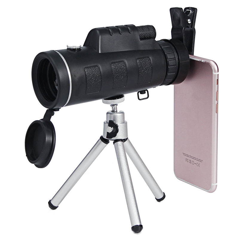 40X60 Zoom Optical Lens Monocular Telescope + Clip + Tripod For Mobile Phone