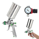 1.4mm HVLP Spray Auto Paint Tool Gravity Feed Spraying Gun Metal Flake Primer Nozzle with Gauge