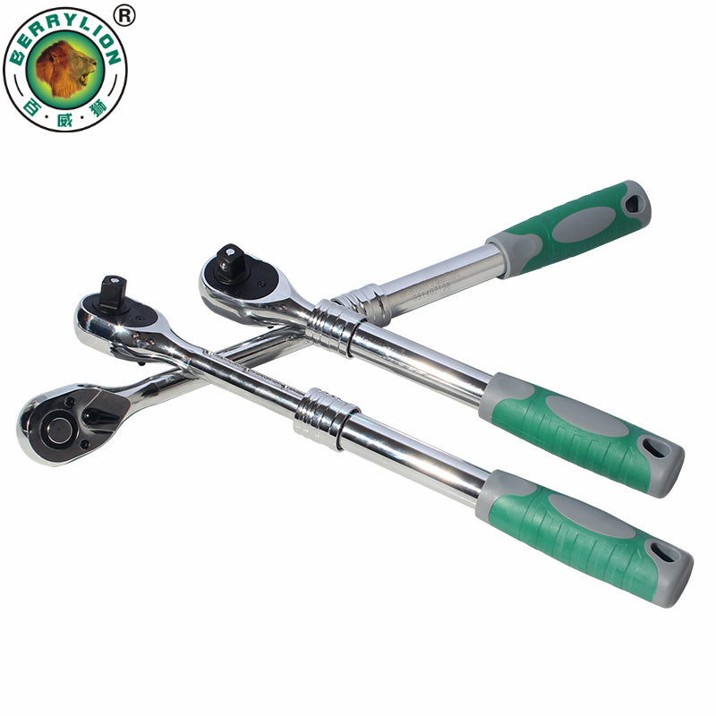 BERRYLION 1/2Inch Auto Telescopic Ratchet Wrench Universal Key Spanner Length 31-44cm Torque Wrench