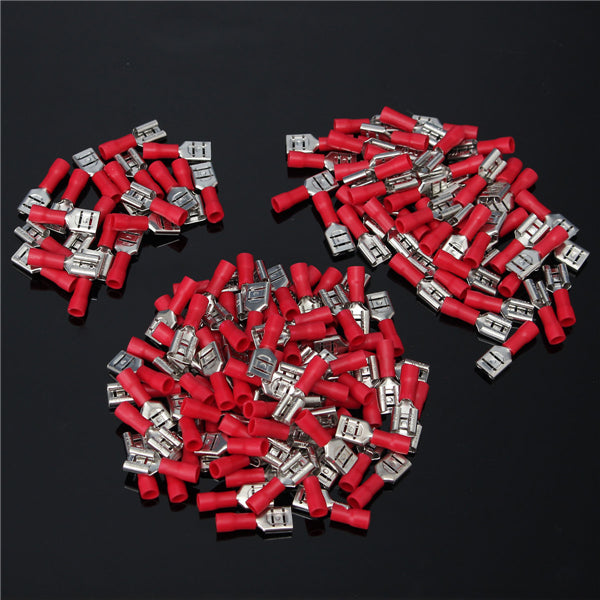 22-18AWG Insulating Female Spade Terminal Electrical Crimp Wire Connector Red