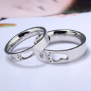 Couple Stainless Steel Rings Hollow Footprints Engrave Name Promise Bands Jewelry