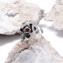Halloween Fashion Jewelry Stainless Steel Skull Head Zircon Ring for Men