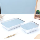 50PCS Aluminum Foil Trays BBQ Disposable BBQ Mat Food Container Baking Pan With Lids