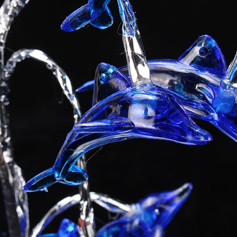 Novelty Charging LED Dolphin Tree Branch Night Light Table Lamp Gift Decor