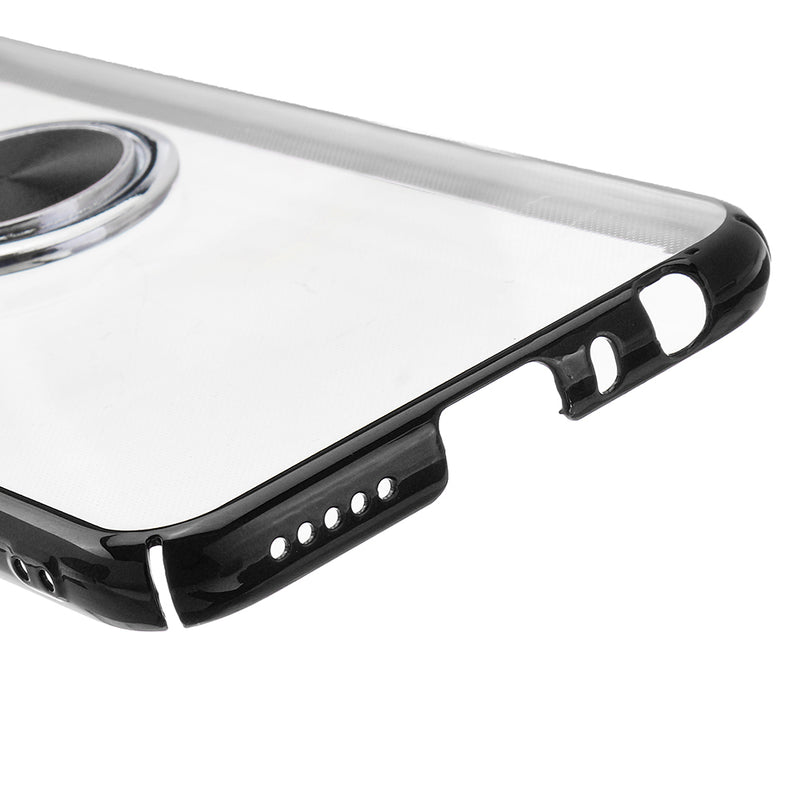 Bakeey Plating Transparent Ultra-thin with Finger Ring Holder Shockproof PC Protective Case for Xiaomi Redmi Note 8