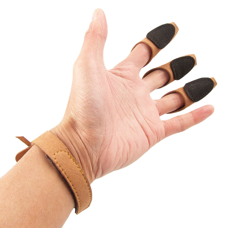 Tactical Archery 3 Fingers Protector Sleeve Microfiber Traditional Archery Recurve Bow Finger Gloves