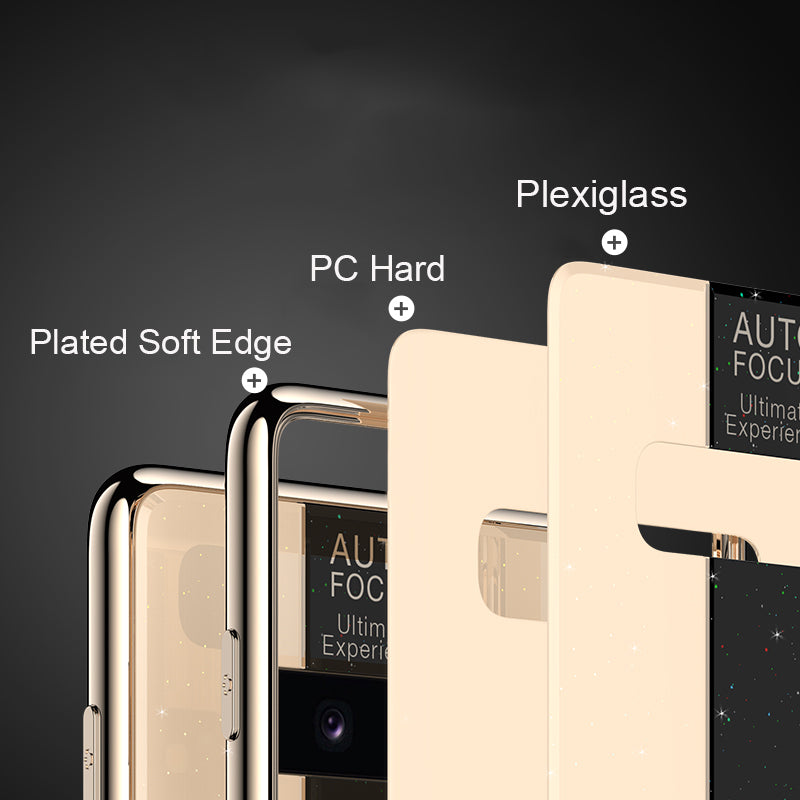 Bakeey Luxury Shockproof Tempered Glass TPU Bumper Protective Case for Samsung Galaxy S10