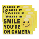 5Pcs Smile You're On Camera Self-adhensive Video Alarm Safety Camera Stickers Sign Decal