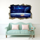 MIICO Creative 3D Universe Planet Broken Wall Removable Home Room Decorative Wall Decor Sticker