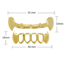 4 Colors Halloween Vampire Canine Denture Kit Hollow Metal Geometric Denture Grillz Teeth Jewelry Set