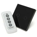 1 Way 2 Gang Crystal Glass Panel Wall Light Touch Switch Remote Controller