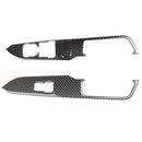 2Pcs Car Carbon Fiber Window Control Switch Panel Frame Cover Trim For Ford Mustang 15-17