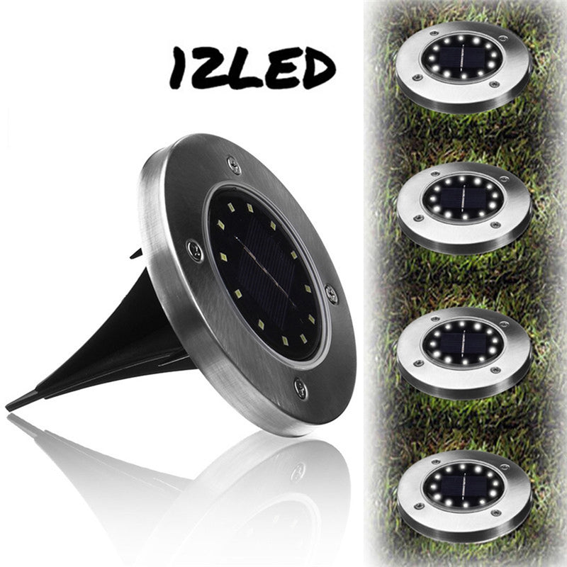 Solar Powered 12 LED Buried Light Under Ground Lamp Outdoor Path Garden Decor