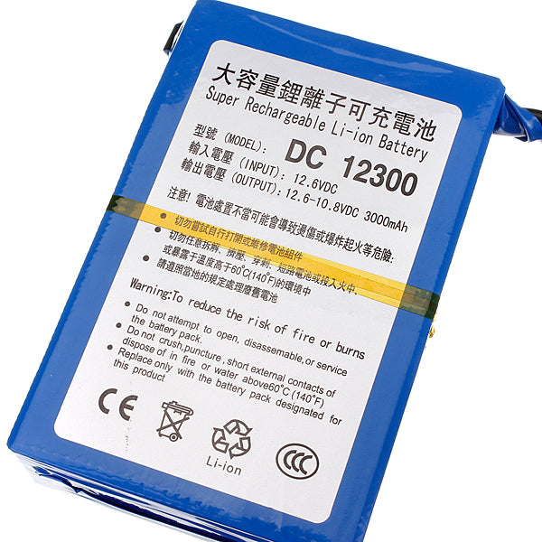 11.1V Lithium-ion 3000mAh Super Rechargeable Battery Pack with 2368-EU AC/DC Charger