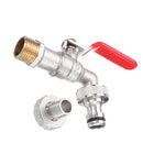 TMOK 1/2'' Lever Brass Single Cold Tap Washing Machine Faucet Adapter w/ Nozzle Male Thread for Garden Irrigation