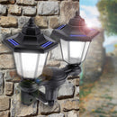 Solar Power LED Hexagon Wall Light Dusk-to-Dawn Sensor Outdoor Yard Lantern Lamp