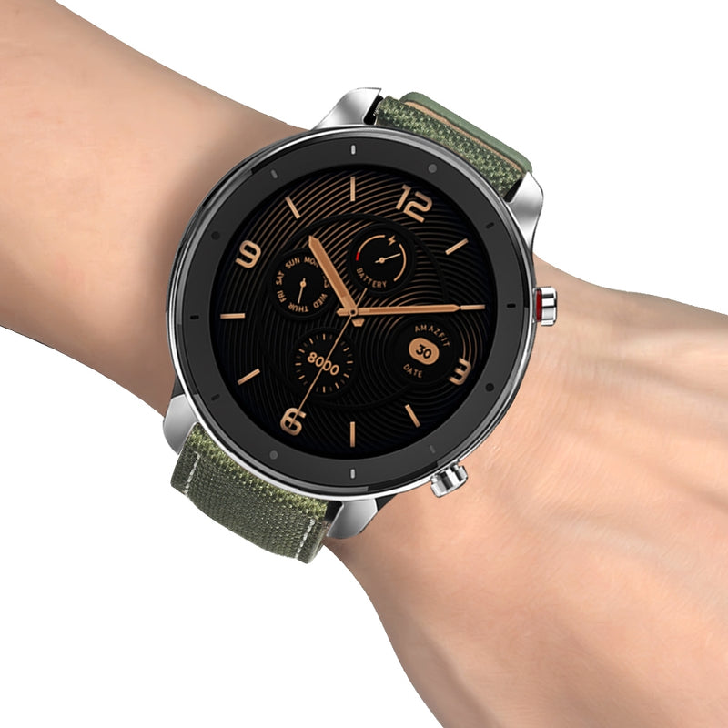 Bakeey 22MM Canvas+Leather Watch Band for Amazfit 47MM GTR Smart Watch