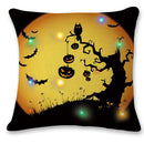 18'' LED Lights Halloween Pumpkin Cushion Cover Square Pillow Case Sofa Decor