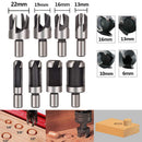 Drillpro 23Pcs Woodworking Chamfer Countersink Drill Bit Set 6Pcs 1/4" Hex 5 Flute 90 Degree Countersink Drill Bits 7Pcs Three Pointed Countersink Drill Bit 8Pcs Wood Plug Cutter and Automatic