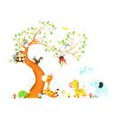 Removable Jungle Animals Wall Sticker Monkey Owl Tree Decal Nursery Room Decorations