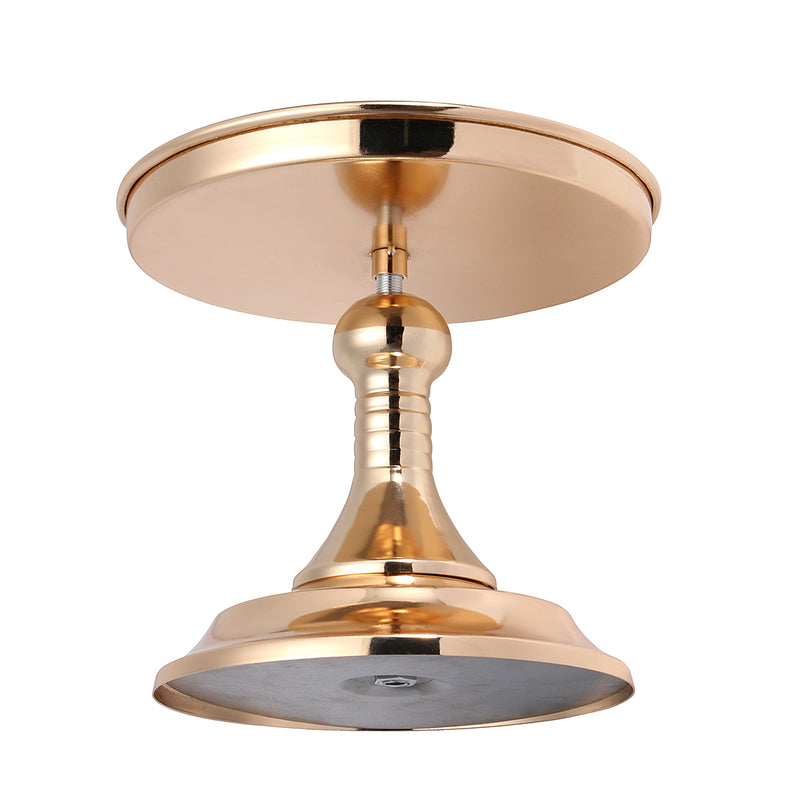 Gold Plated Mirror Cake Pan Stand Glass Round Wedding Display Pedestal 8 10 12 Inch