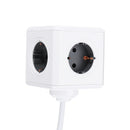 Allocacoc Powercube Smart EU Plug Power Strip Travel Adapter Multi Socket 2 USB 5V 2.1A Ports 4 Outlets With 1.5M/3M Extension Cable