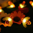 Solar Powered Waterproof Honey Bee Shape 50 LED String Light Garden Yard Decoration Lamp