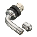 4Pcs Tire Valve Stem 90 Degree Angle Bolt In 512 Chrome Metal High Pressure