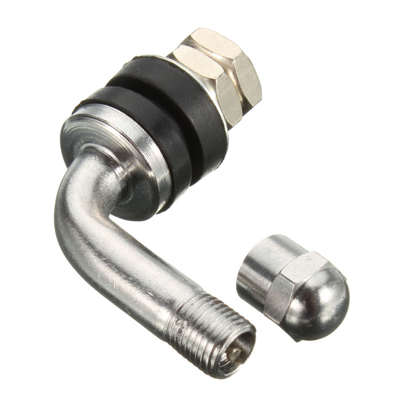 4Pcs Tire Valve Stem 90 Degree Angle Bolt In 512 Chrome Metal High Pressure
