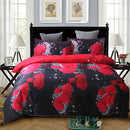 3 PCS Bedding Sets 3D Floral Rose Printing Quilt Cover Pillowcase For Full Size