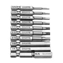 Broppe 10pcs SAE 5/64-5/16 Inch Hex Head Screwdriver Bit 1/4 Inch Hex Shank Magnetic Screwdriver Bit