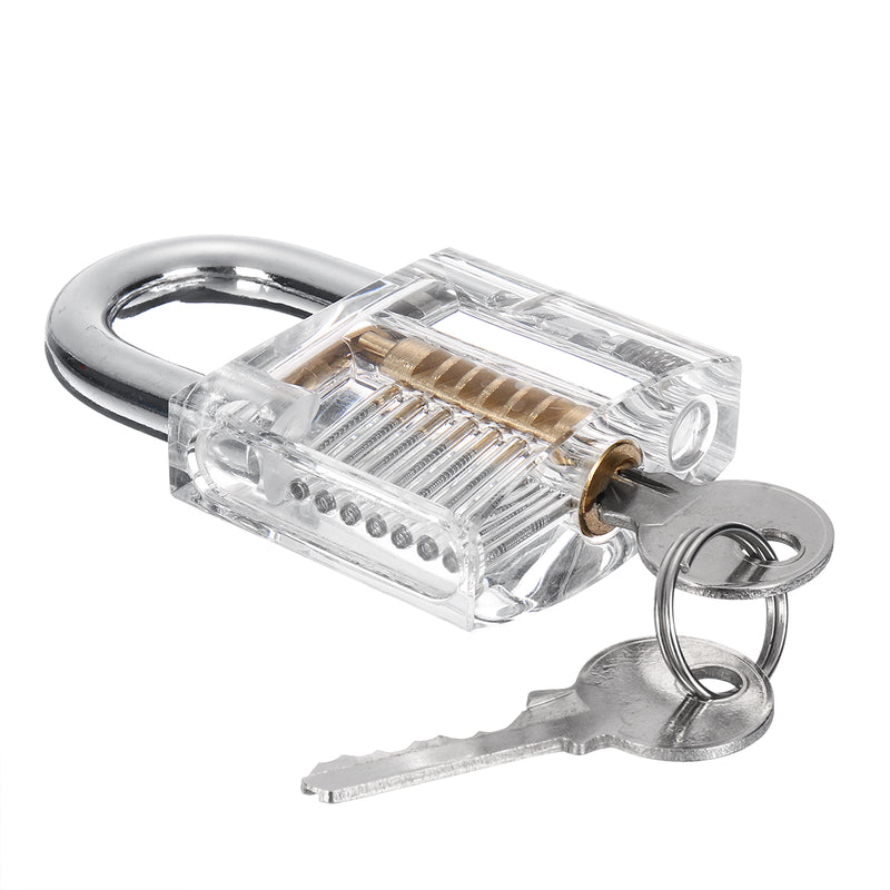 10 Pcs Lock Padlock Picking Kit Tools Unlocking Set 10 Unlock Tool +1 Transparent Lock Lock Picks Set