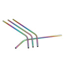 Stainless Steel Drinking Straws Rainbow Multi-colored Straw Reusable Drink Straw with Cleaning Brush