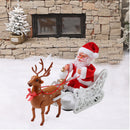 Riding Deer Santa Claus Doll Walking Music Doll Santa Claus Music Deer Cart Gift