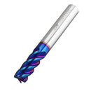 Drillpro HRC60 5/6/8mm 4 Flutes Milling Cutter Blue NACO Coated Tungsten Carbide Milling Cutter CNC Tool
