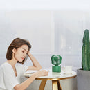 Mini Portable USB Cactus Automatic Oscillating Cooling Fan 80 Degree Rotating Three Level Speed Rechargeable Fan Low Noise
