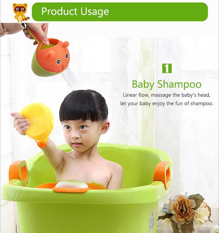 Vvcare BC-K58 Plastic Baby Kids Cute Cat Shampoo Cup Colorful Bath Shower Cup Baby Washing Head