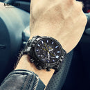 MEGIR 2108 Luxury Big Dial Chronograph Business Style Stainless Steel Men Watch Quartz Watch