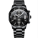 CRRJU 2214 Business Style Men Fashion Full Steel Calandar Waterproof Clock Quartz Watch