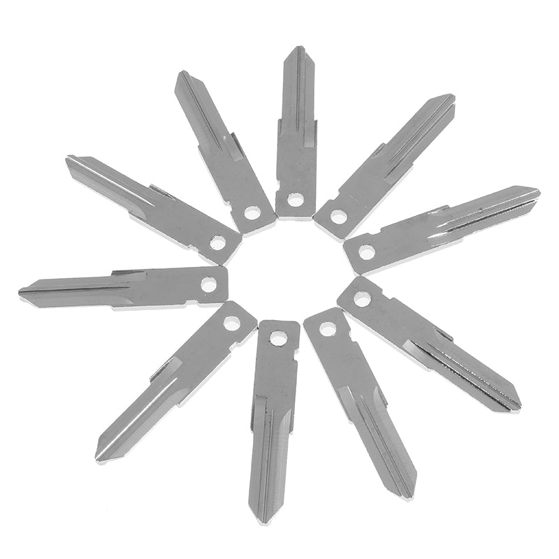 10Pcs Car VAC102 Uncut Key Blade for Renault Key Clip Shell Blank Replacement